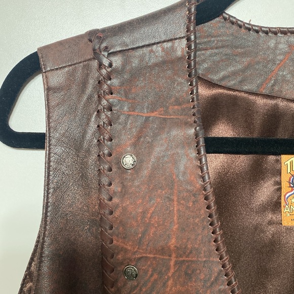 Tribe America Leather Vest in Antique Tan Color - Picture 5 of 15